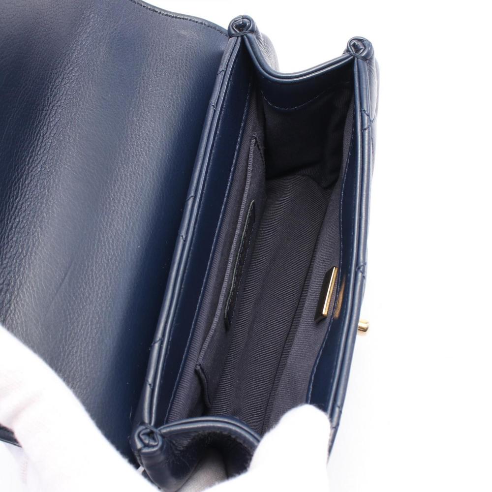 Blue Leather Chanel Crossbody Bag