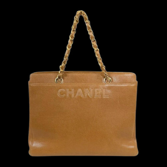 Brown Leather Chanel Tote
