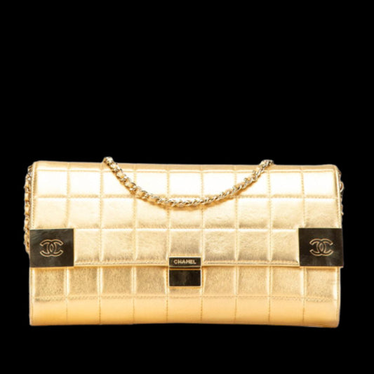 Gold Leather Chanel Chocolate Bar