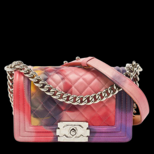 Multicolor Leather Chanel Boy Bags
