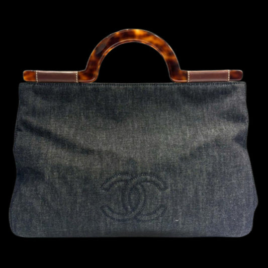 Navy Denim Chanel Handbag