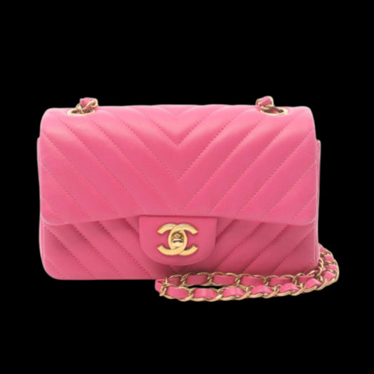 Pink Leather Chanel Crossbody Bag