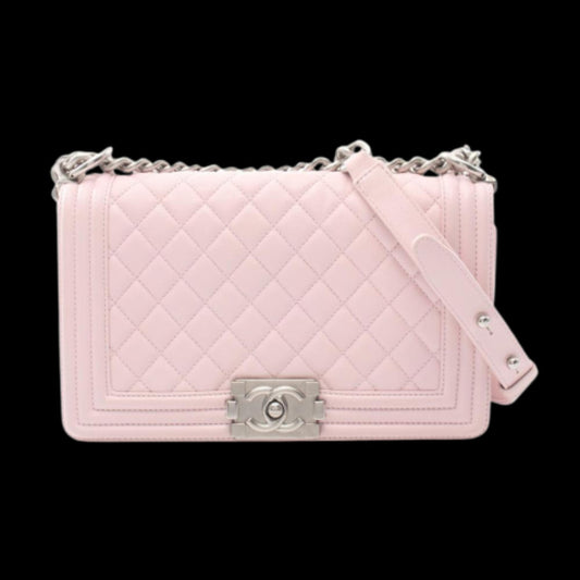 Pink Leather Chanel Shoulder Bag