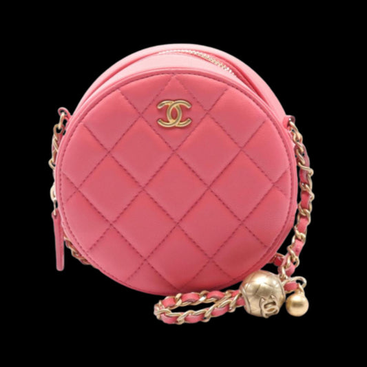 Pink Leather Chanel Crossbody Bag