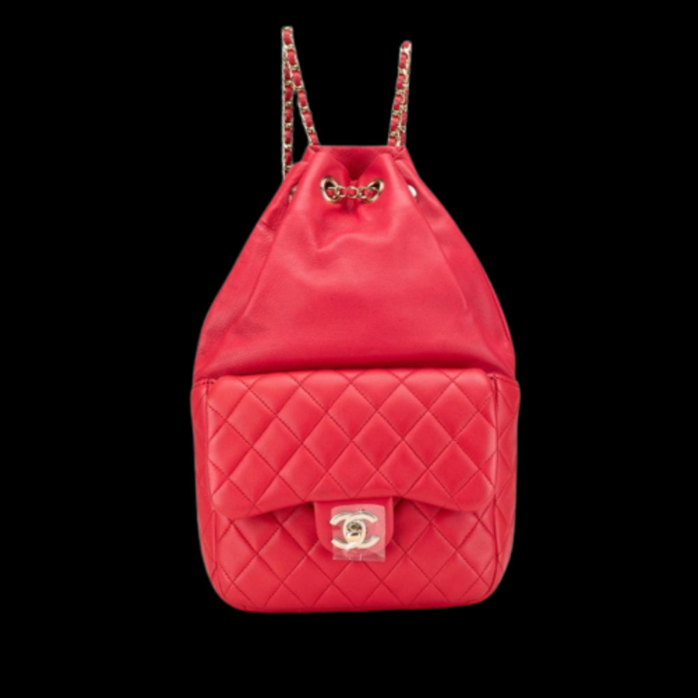 Red Leather Chanel Backpack