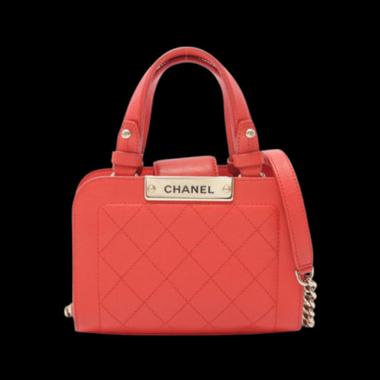 Red Leather Chanel Crossbody Bag