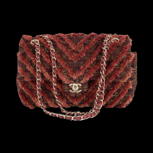 Red Wool Chanel Flap Bag