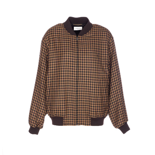 Saint Laurent Women Checked Wool Cassandre Bomber Jacket