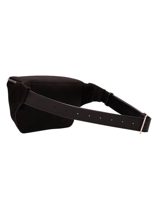 Saint Laurent Cassandre Classic Canvas Leather Belt Bag Black