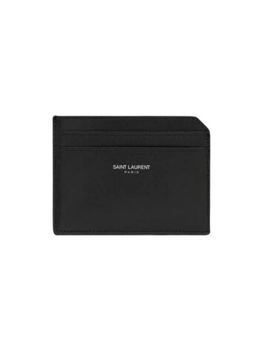 Saint Laurent Paris Open Smooth Leather Card Wallet Black