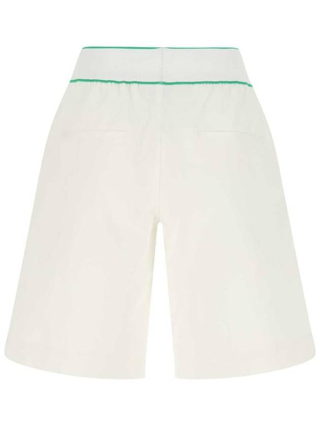 Bottega Veneta Women's Logo Cotton Paraket Banding Bermuda Shorts White
