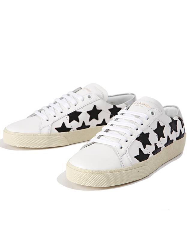 Saint Laurent Star Leather Low Top Sneakers Black White