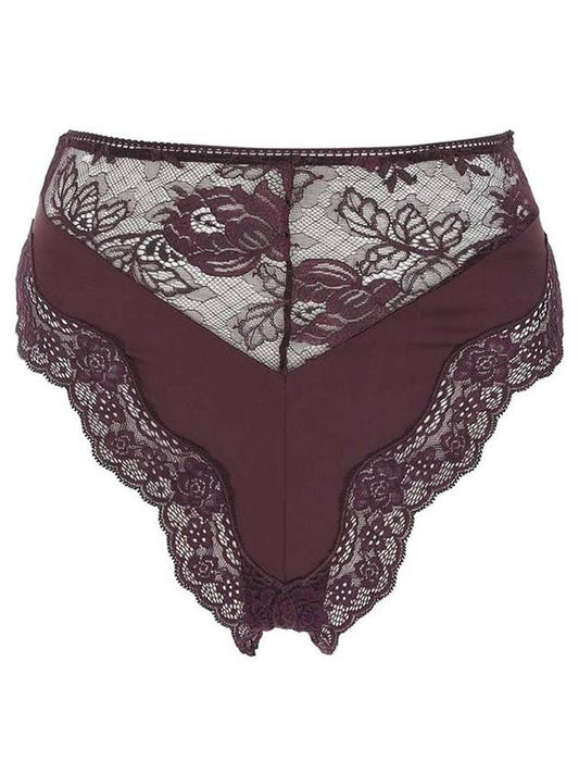 Saint Laurent Women's Plum Stretch Silk Briefs Buffle