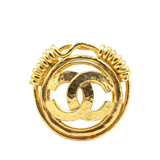 Chanel Vintage Coco Mark Gold Brooch