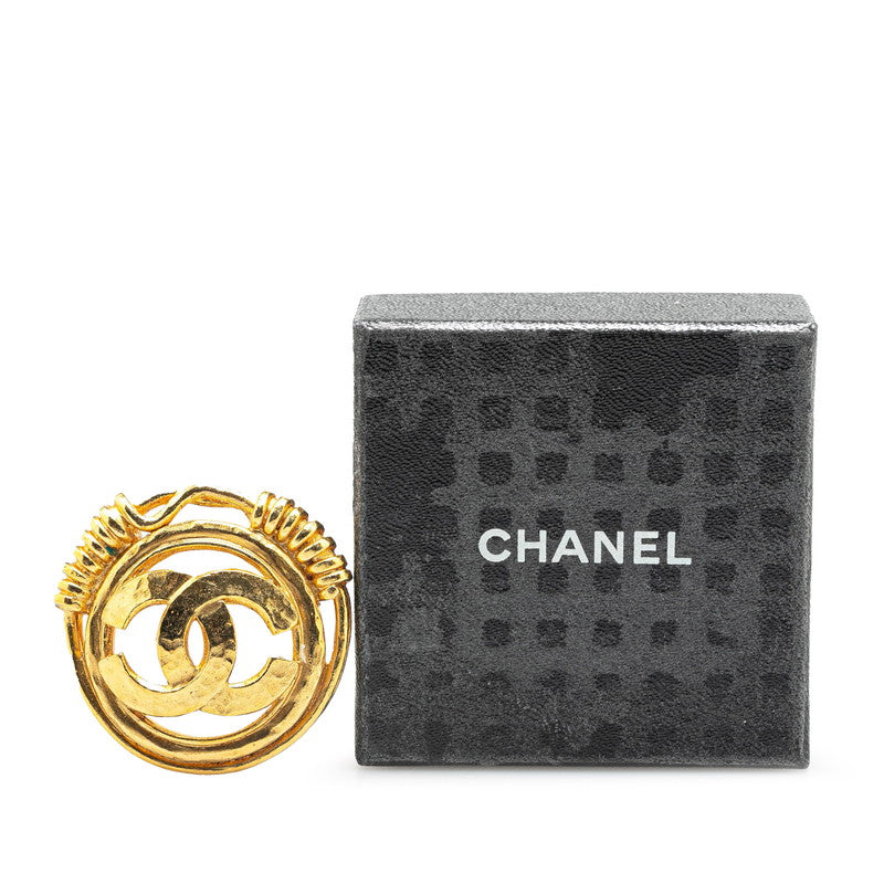 Chanel Vintage Coco Mark Gold Brooch