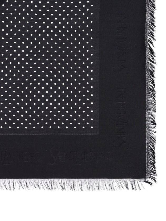 Saint Laurent Muffler Scarf 7825353YP551078 P24 BLACK IVORY