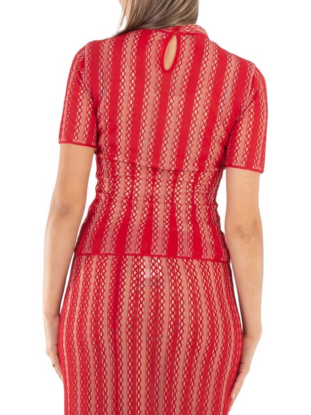 Fendi Fendi Ladies Short Sleeve Lace Embroidered Top, Brand Size 38 (US Size 2)