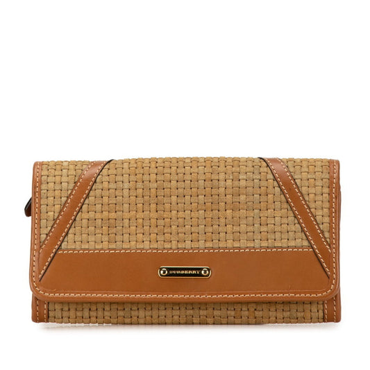 Burberry   Suede Leather Long Wallet (Bi-Fold) ()