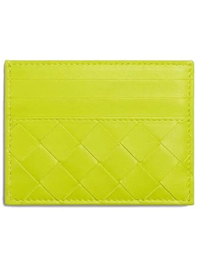 Bottega Veneta Intrecciato Leather Card Wallet Acid Green