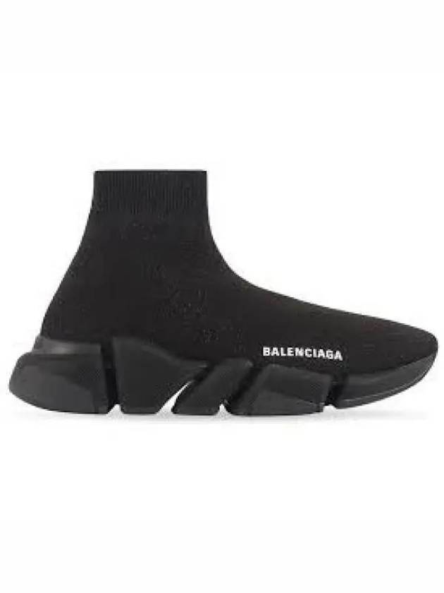 Balenciaga Speed 2.0 High Top Sneakers Shiny Black