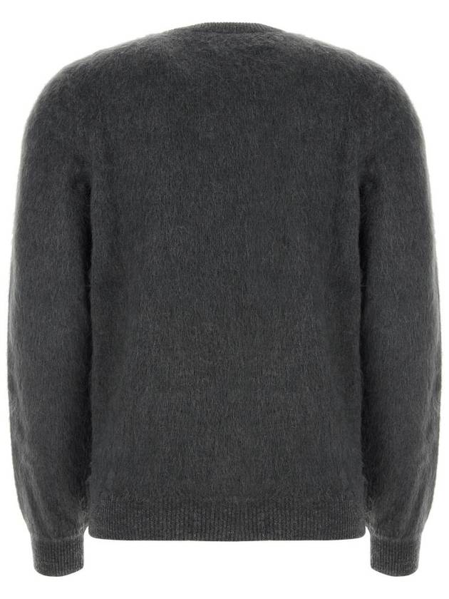 Fendi Crew Neck Alpaca Pullover Knit Top Grey