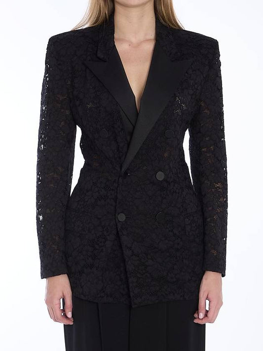 Saint Laurent Tuxedo Jacket In Guipure
