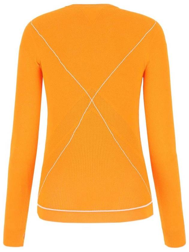 Bottega Veneta diagonal point knit top orange