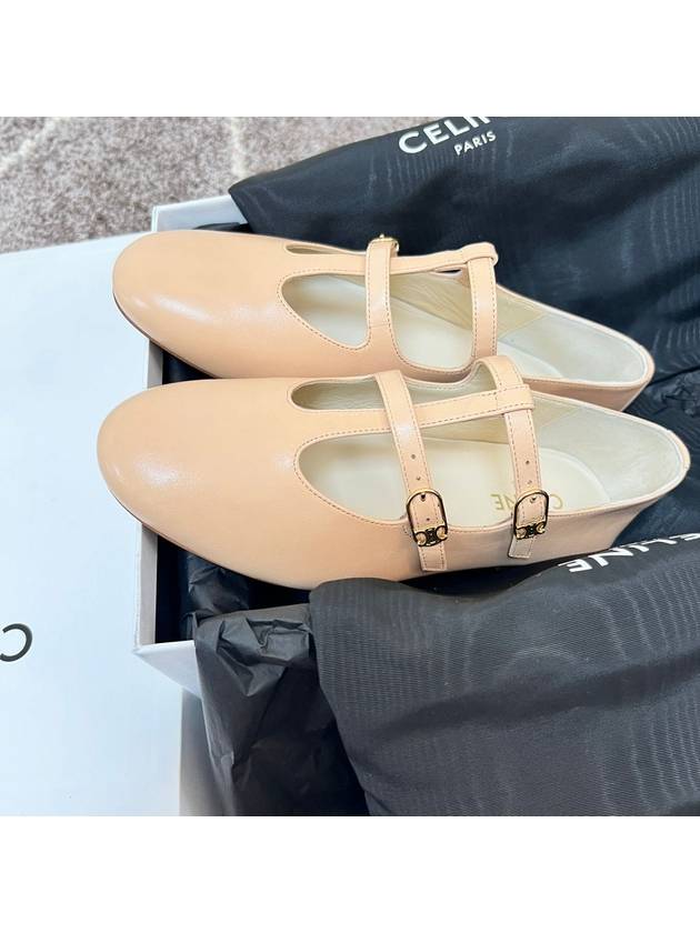 CELINE Les Double Strap Lambskin Ballerinas Pink
