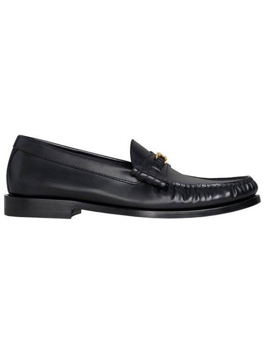 CELINE Luco Triomphe Polished Bull Loafers Black