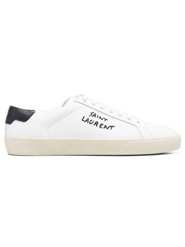 Saint Laurent Court Classic Black Tab Low Top Sneakers White