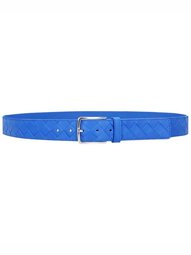 Bottega Veneta Intrecciato Leather Belt Blue