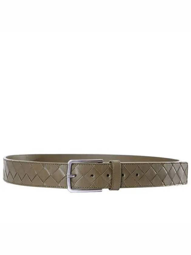Bottega Veneta Intrecciato Leather Belt Mud