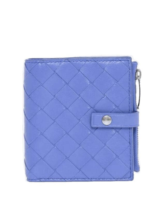 Bottega Veneta Intrecciato Zipper Half Wallet Violet