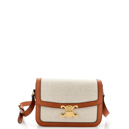 Celine Triomphe Shoulder Bag Canvas with Leather Medium