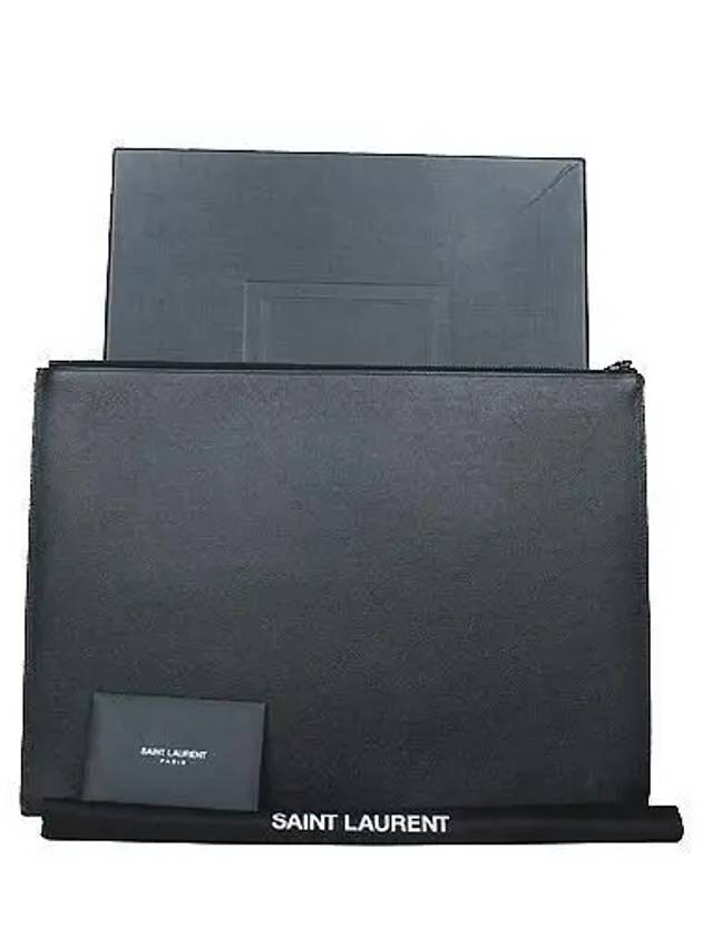 Saint Laurent 534680 YSL black logo caviar clutch bag 1