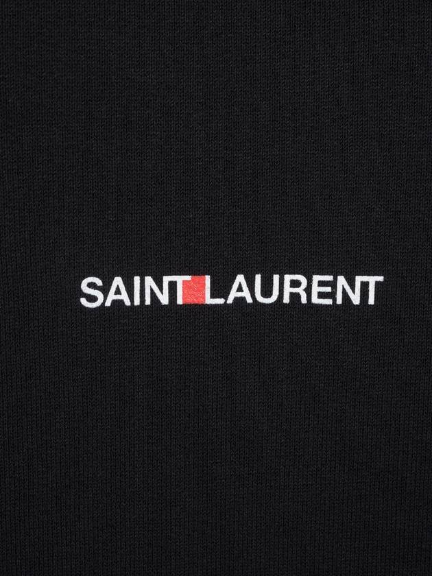 Saint Laurent Signature Logo Hooded Top Black
