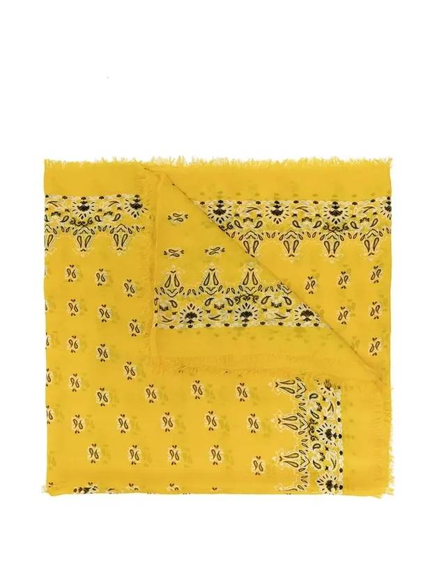 Saint Laurent Paisley Pattern Modal Cash Scarf Yellow
