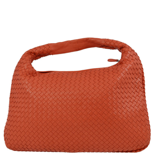 Bottega Veneta  Orange Intrecciato Hobo Handbag