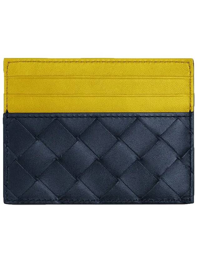 Bottega Veneta Intrecciato Two-Tone Card Wallet Yellow