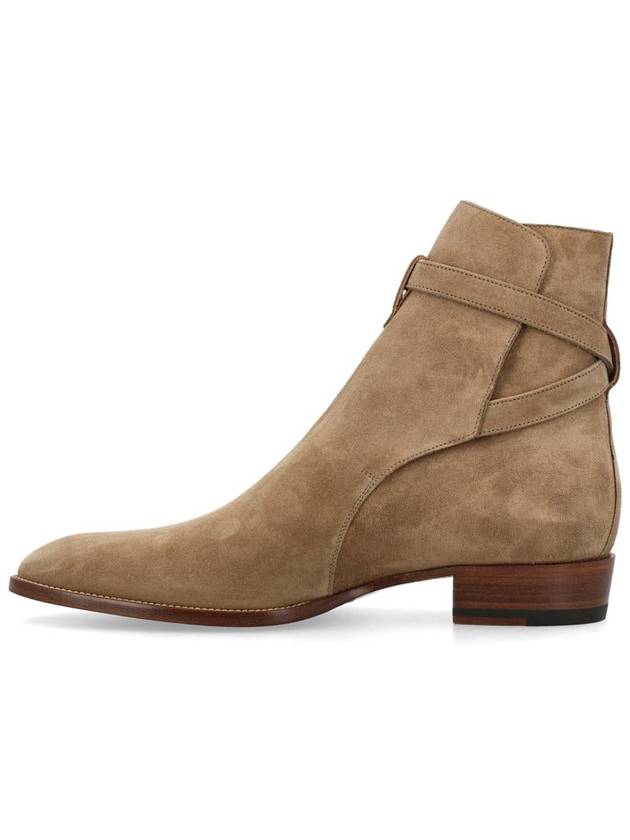 Saint Laurent Men's Jodhpur Suede Ankle Boots Tobacco Beige