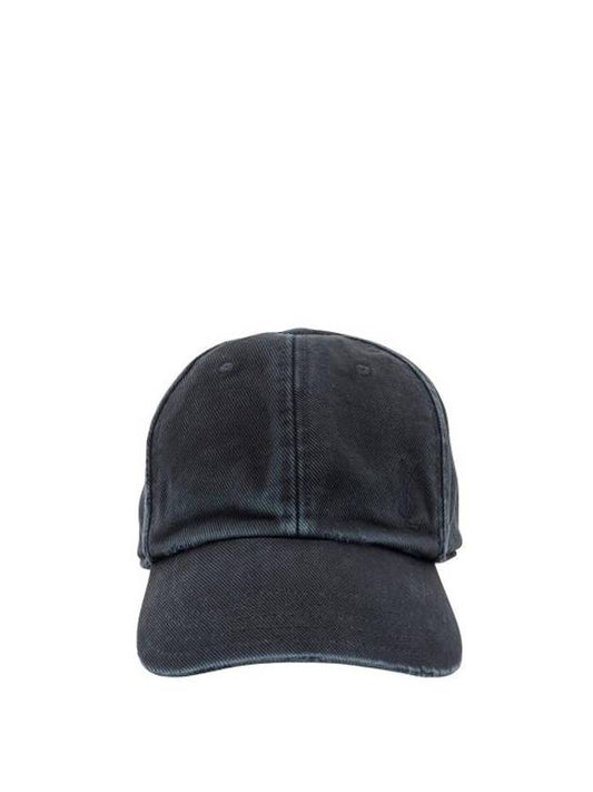 Saint Laurent Cassandre Cotton Ball Cap Black