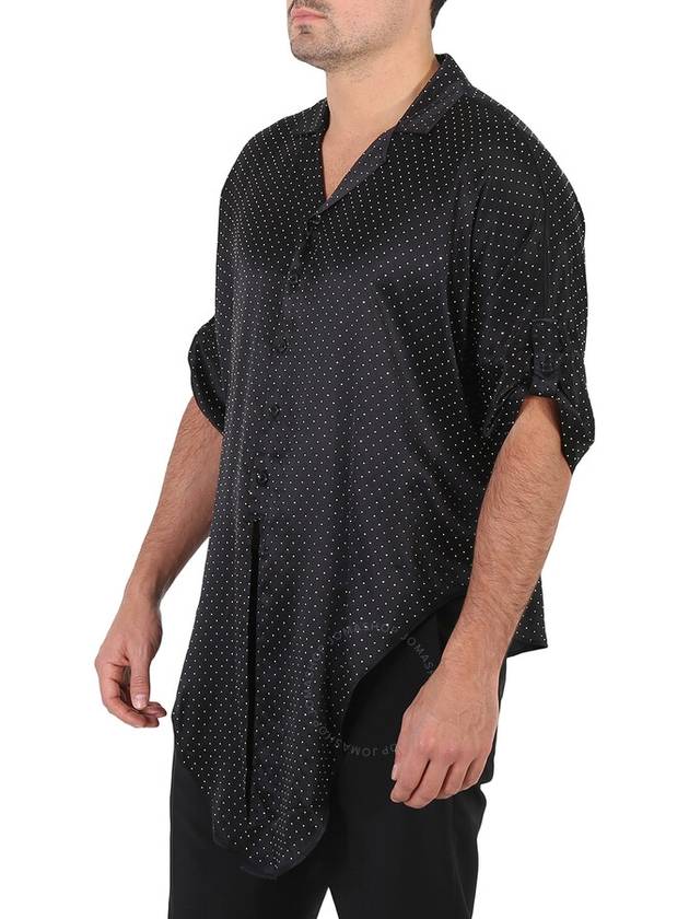 Saint Laurent Saint Laurent Micro Stud Details Knot-hem Silk Shirt, Brand Size 39