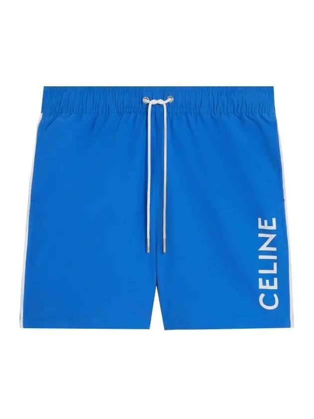 CELINE Piping Nylon Swim Shorts Royal Blue