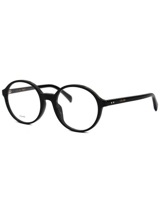 CELINE Eyewear Logo Round Eyeglasses Shiny Black