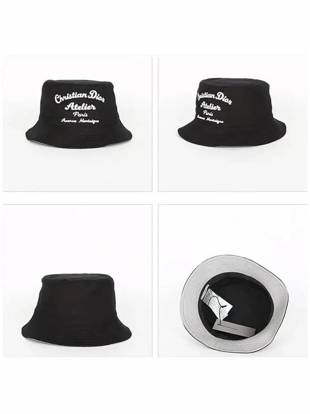 Atelier Embroidered Cotton Canvas Bucket Hat Black Dior