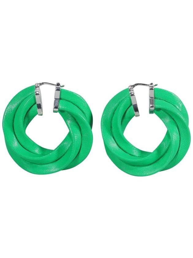 Bottega Veneta Twist Hoop Earrings Parakeet