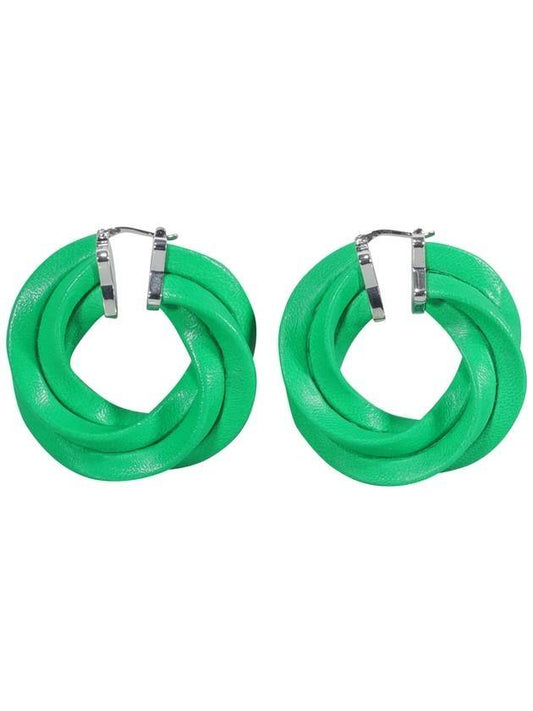 Bottega Veneta Twist Hoop Earrings Parakeet