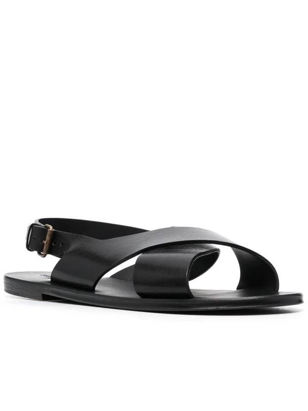 Saint Laurent Mojave Cross Strap Sandals Black