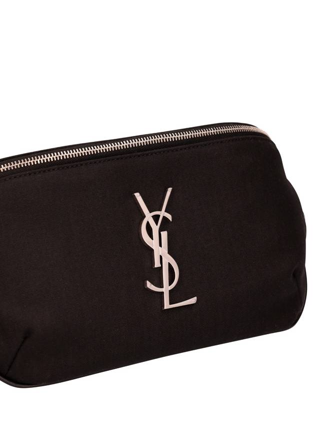 Saint Laurent Cassandre Classic Canvas Leather Belt Bag Black