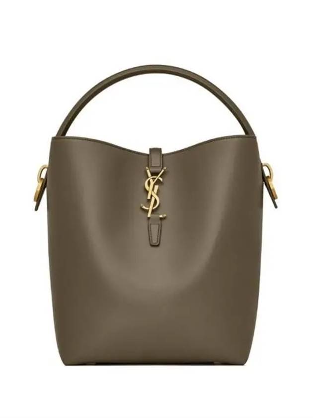 Saint Laurent Le 37 Leather Bucket Bag Deep Musk